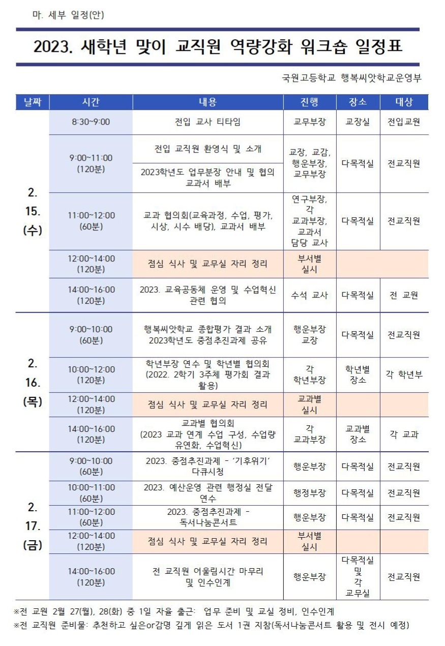 2023. 새학년 맞이 교직원 역량강화 연수 (2)